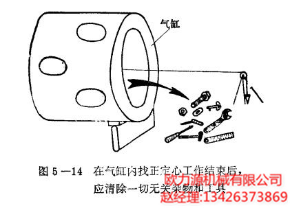 在氣缸內清除一切無關雜物和工具